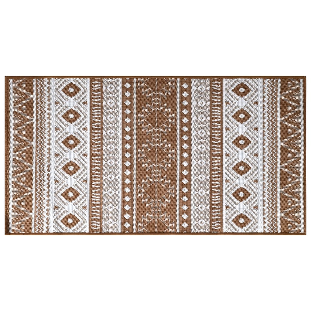 Vidaxl außerhalb des Teppichs reversibler 80x150 cm braun und weiß