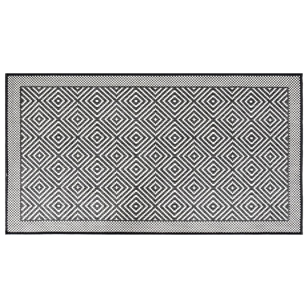 Vidaxl außerhalb des Teppichs reversibler 80x150 cm grau und weiß