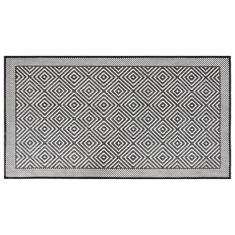 Vidaxl außerhalb des Teppichs reversibler 80x150 cm grau und weiß
