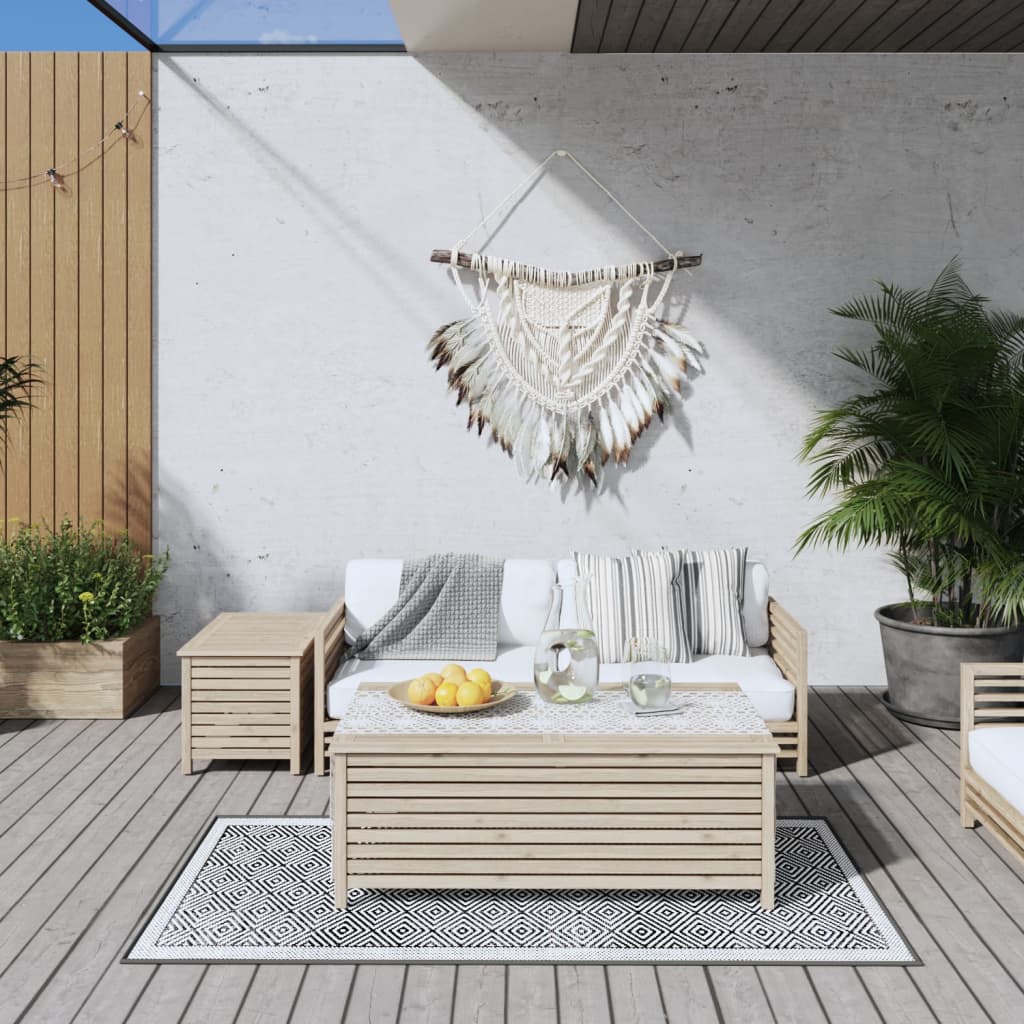 Vidaxl außerhalb des Teppichs reversibler 80x150 cm grau und weiß