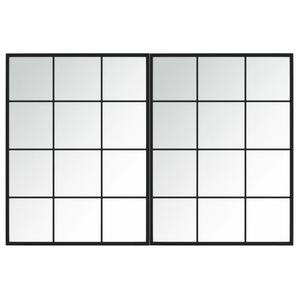 Vidaxl Wandspiegel 2 ST 80x60 cm Metallschwarz