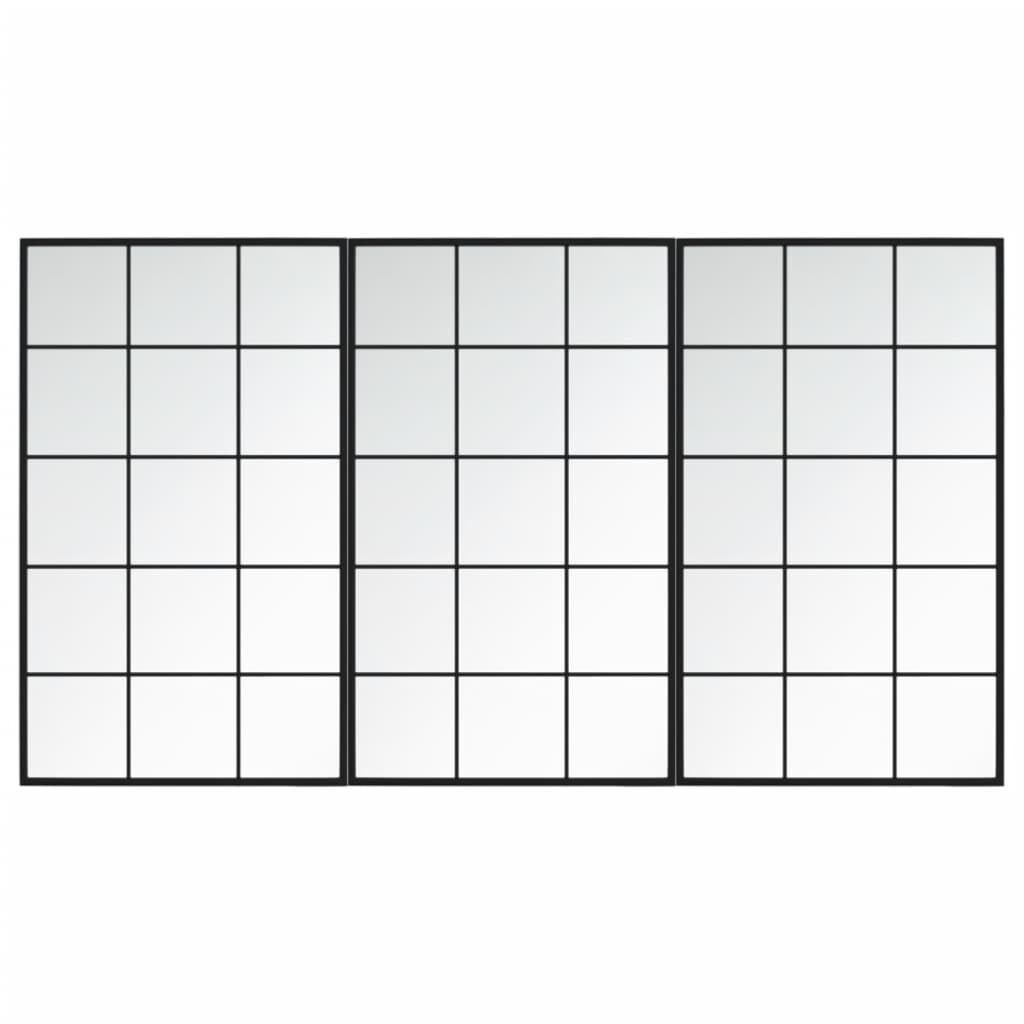 Vidaxl -Wandspiegel 3 ST 100x60 cm Metallschwarz