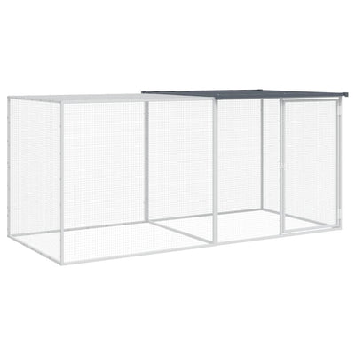 VIDAXL -Hühnchen -Stall mit Dach 203x98x90 cm verzinkter Stahl -Anthrazit