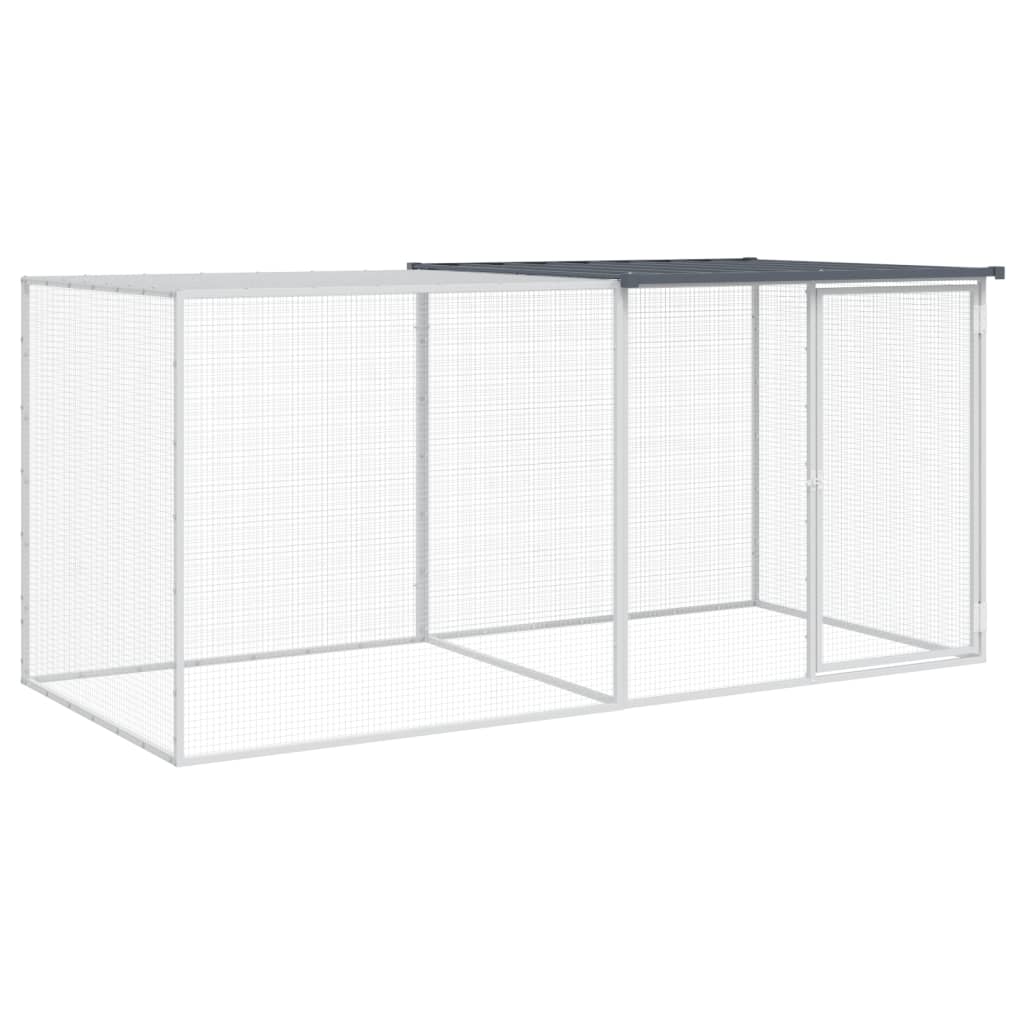 VIDAXL -Hühnchen -Stall mit Dach 203x98x90 cm verzinkter Stahl -Anthrazit
