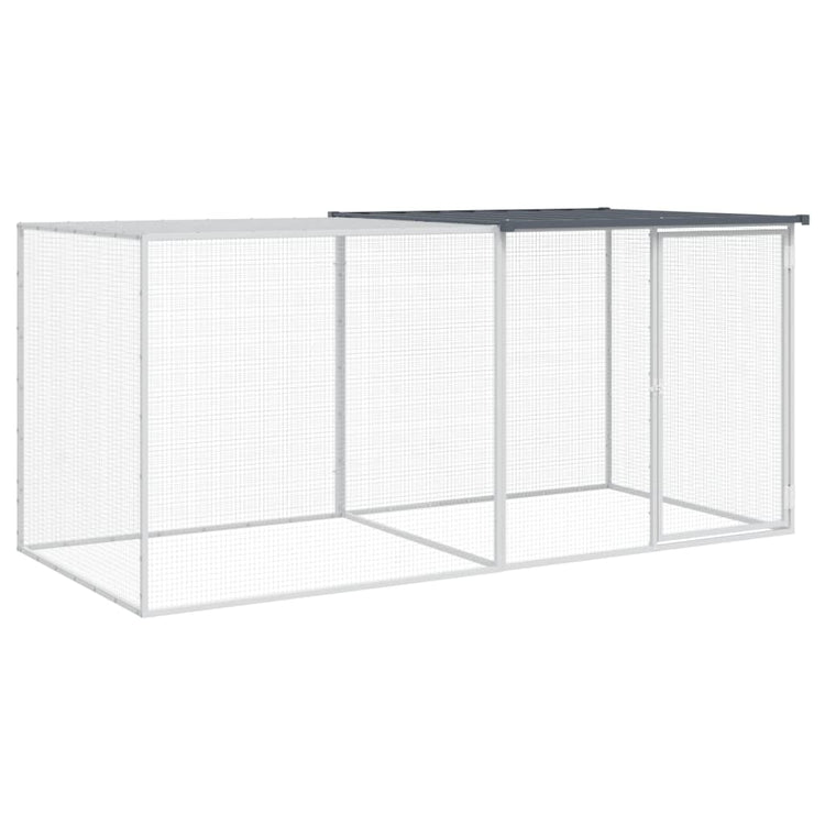 VIDAXL -Hühnchen -Stall mit Dach 203x98x90 cm verzinkter Stahl -Anthrazit
