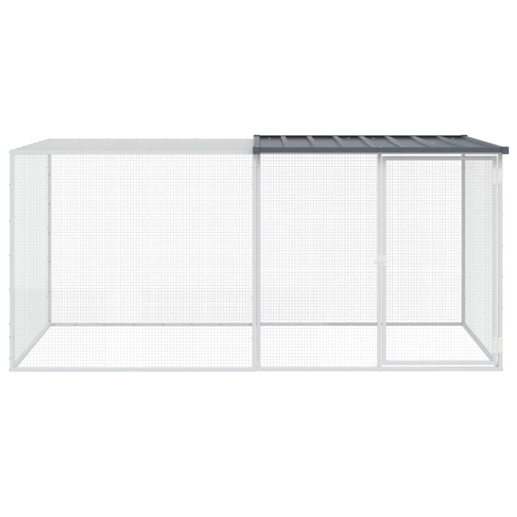 VIDAXL -Hühnchen -Stall mit Dach 203x98x90 cm verzinkter Stahl -Anthrazit