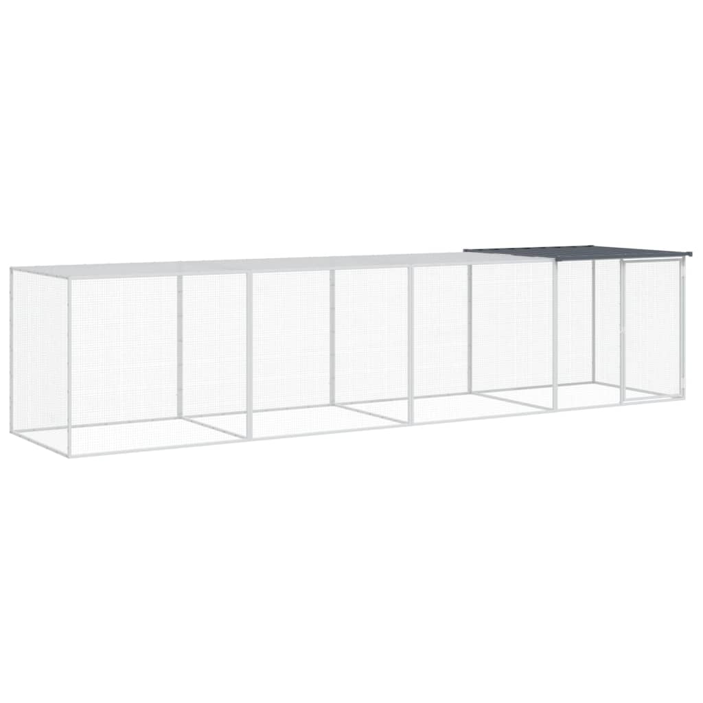 VIDAXL -Hühnchenstall mit Dach 403x98x90 cm verzinkter Stahl -Anthrazit