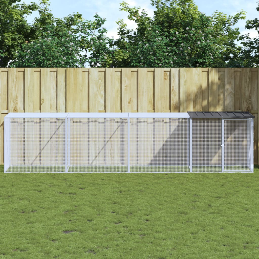 VIDAXL -Hühnchenstall mit Dach 403x98x90 cm verzinkter Stahl -Anthrazit