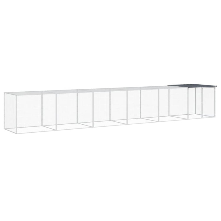 VIDAXL -Hühnchen -Stall mit Dach 603x98x90 cm verzinkter Stahl -Anthrazit