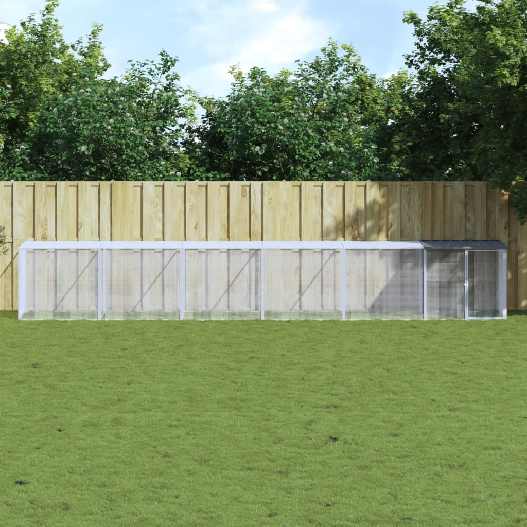 VIDAXL -Hühnchen -Stall mit Dach 603x98x90 cm verzinkter Stahl -Anthrazit