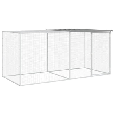 VIDAXL -Hühnchenstall mit Dach 203x98x90 cm verzinkter Stahl hellgrau