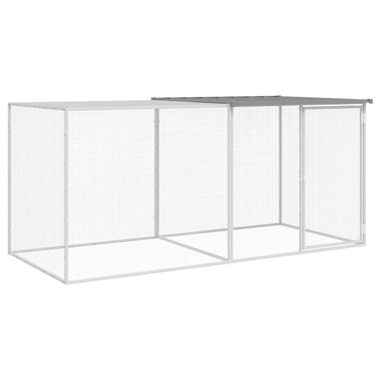 VIDAXL -Hühnchenstall mit Dach 203x98x90 cm verzinkter Stahl hellgrau