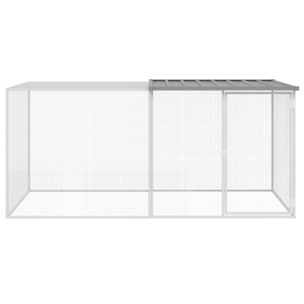 VIDAXL -Hühnchenstall mit Dach 203x98x90 cm verzinkter Stahl hellgrau