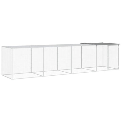 VIDAXL -Hühnchen -Stall mit Dach 403x98x90 cm verzinkter Stahl hellgrau
