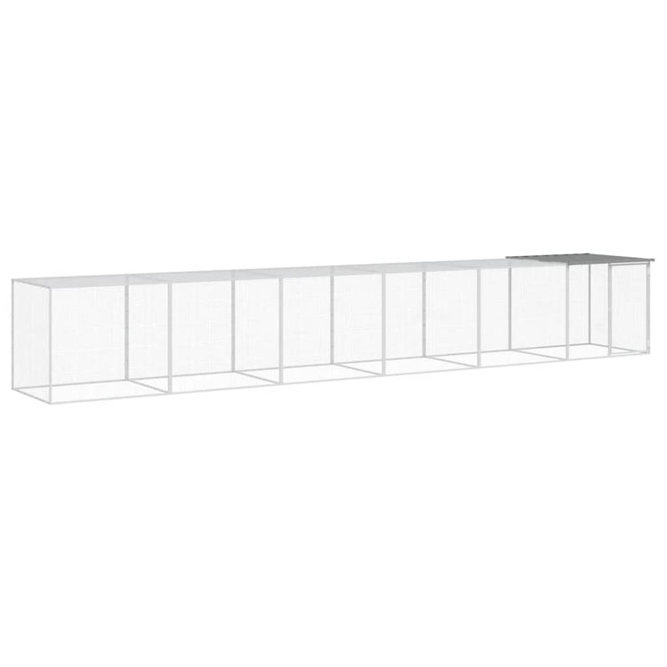 VIDAXL -Hühnchen -Stall mit Dach 603x98x90 cm verzinkter Stahl hellgrau