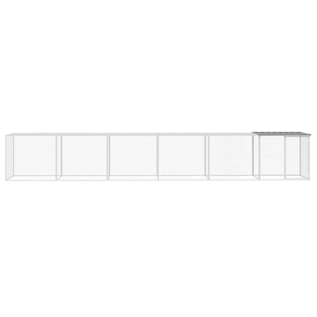 VIDAXL -Hühnchen -Stall mit Dach 603x98x90 cm verzinkter Stahl hellgrau