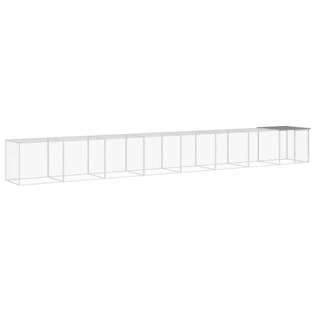 VIDAXL -Hühnchen -Stall mit Dach 803x98x90 cm verzinkter Stahl hellgrau