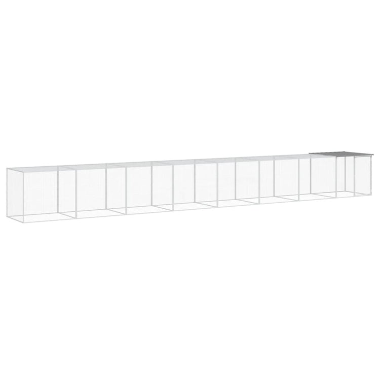 VIDAXL -Hühnchen -Stall mit Dach 803x98x90 cm verzinkter Stahl hellgrau