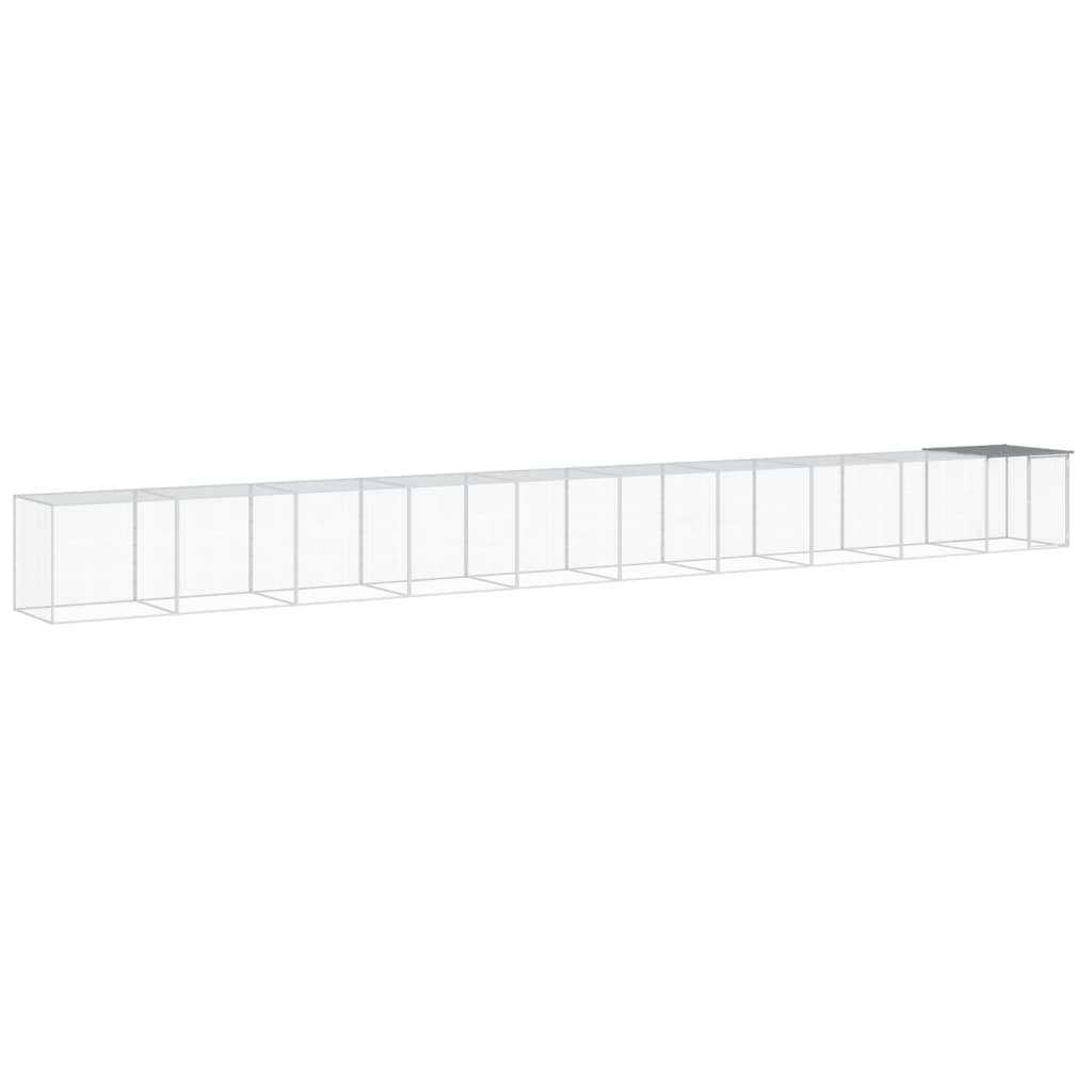 VIDAXL -Hühnchenstall mit Dach 1003x98x90 cm verzinkter Stahl hellgrau