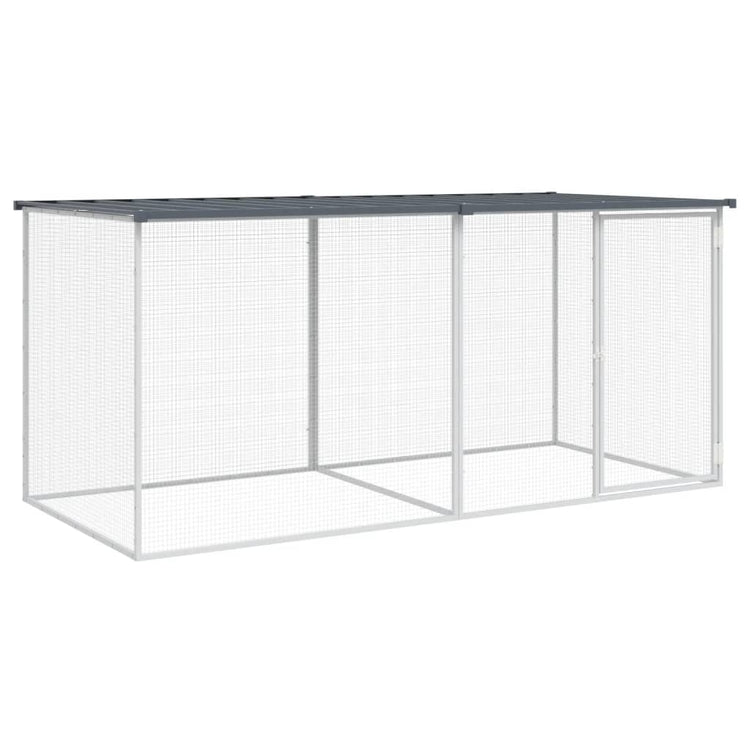 VIDAXL -Hühnchen -Stall mit Dach 203x98x90 cm verzinkter Stahl -Anthrazit