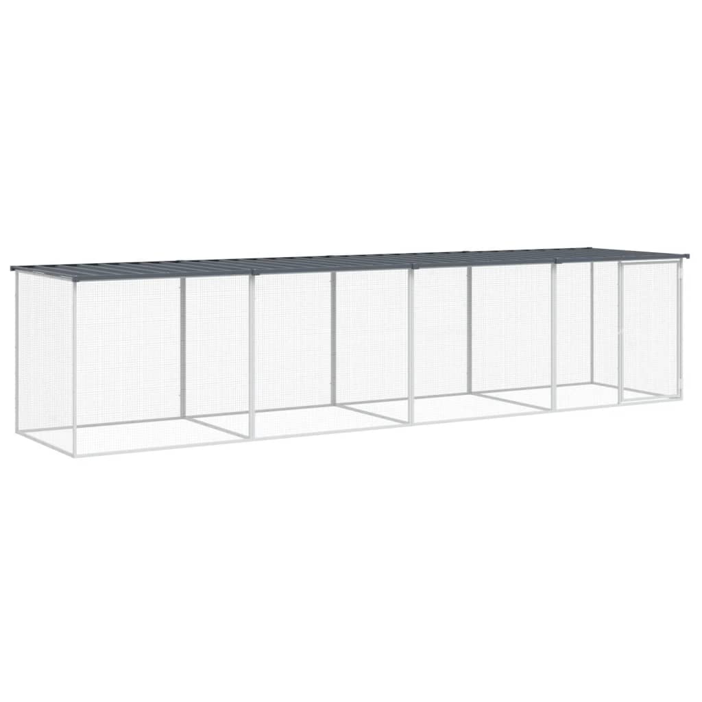 VIDAXL -Hühnchenstall mit Dach 403x98x90 cm verzinkter Stahl -Anthrazit