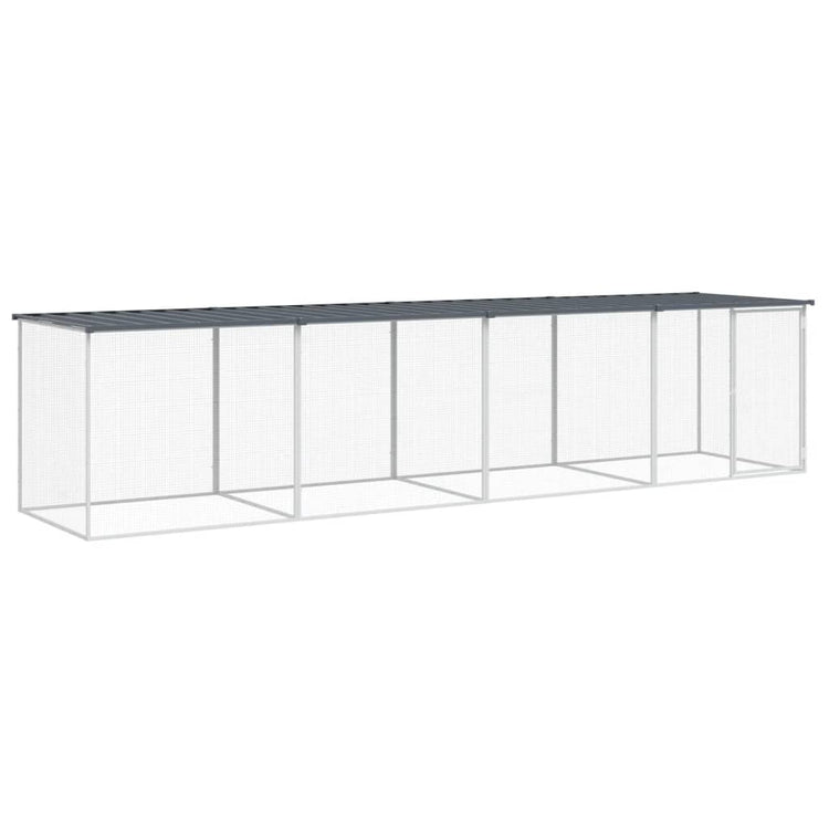 VIDAXL -Hühnchenstall mit Dach 403x98x90 cm verzinkter Stahl -Anthrazit