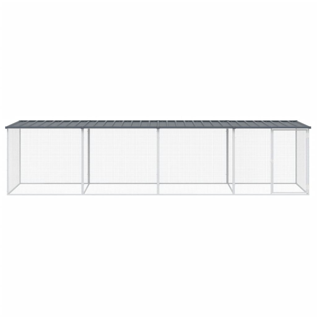 VIDAXL -Hühnchenstall mit Dach 403x98x90 cm verzinkter Stahl -Anthrazit