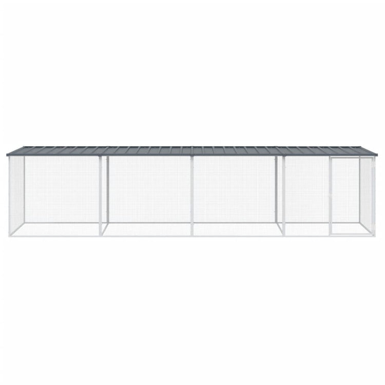 VIDAXL -Hühnchenstall mit Dach 403x98x90 cm verzinkter Stahl -Anthrazit