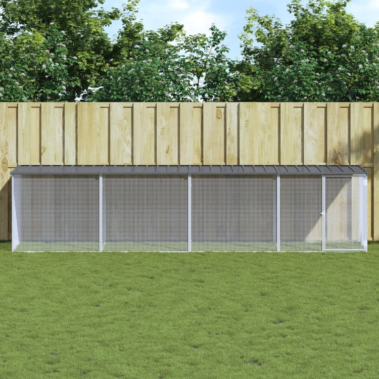 VIDAXL -Hühnchenstall mit Dach 403x98x90 cm verzinkter Stahl -Anthrazit