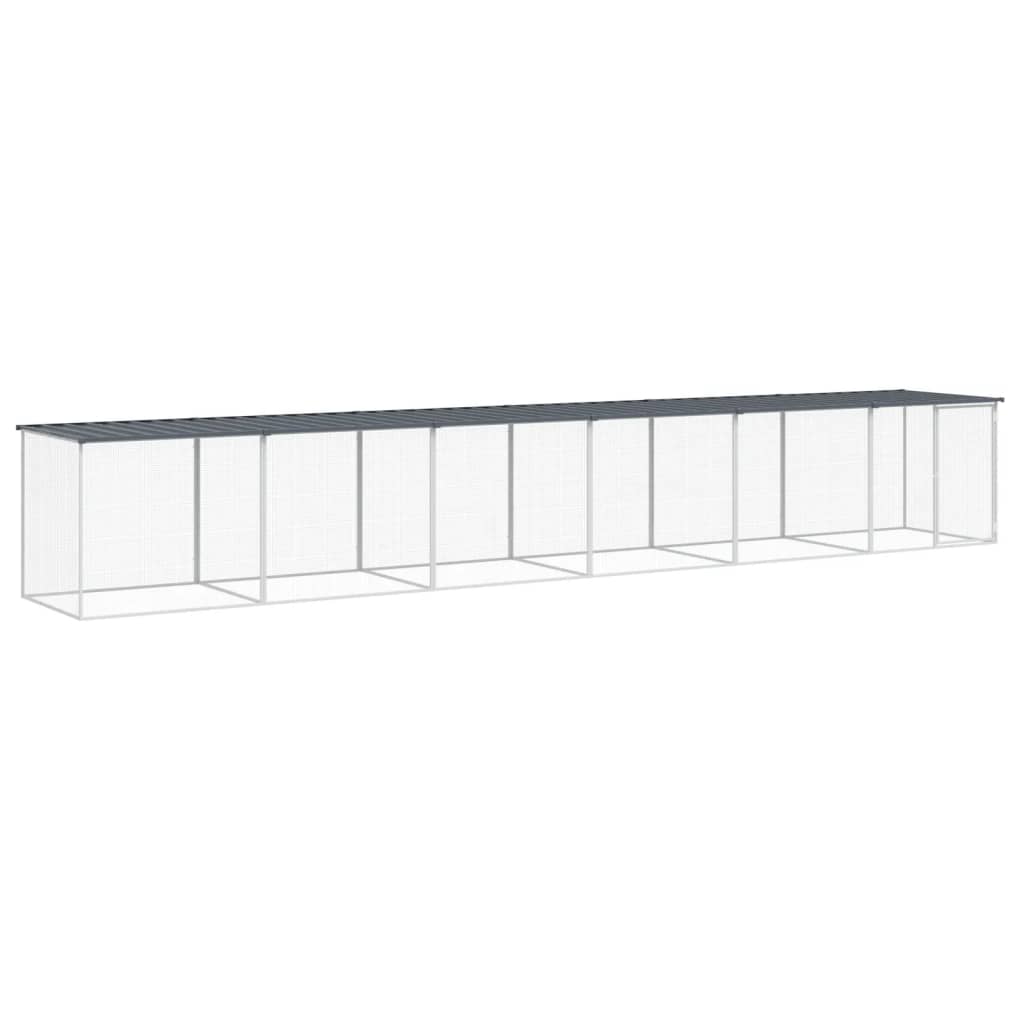 VIDAXL -Hühnchen -Stall mit Dach 603x98x90 cm verzinkter Stahl -Anthrazit