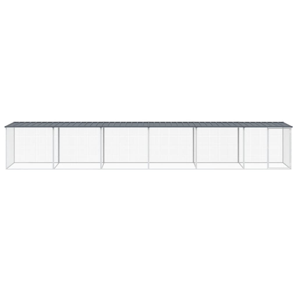 VIDAXL -Hühnchen -Stall mit Dach 603x98x90 cm verzinkter Stahl -Anthrazit