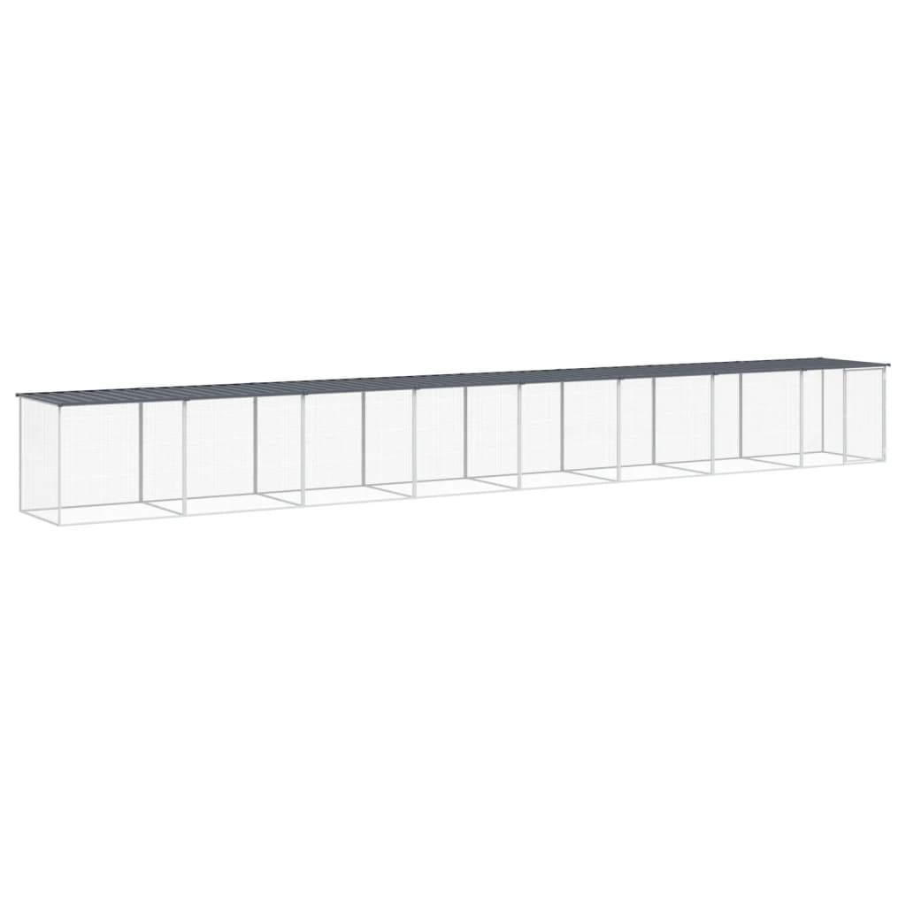VIDAXL -Hühnchen -Stall mit Dach 803x98x90 cm verzinkter Stahl -Anthrazit