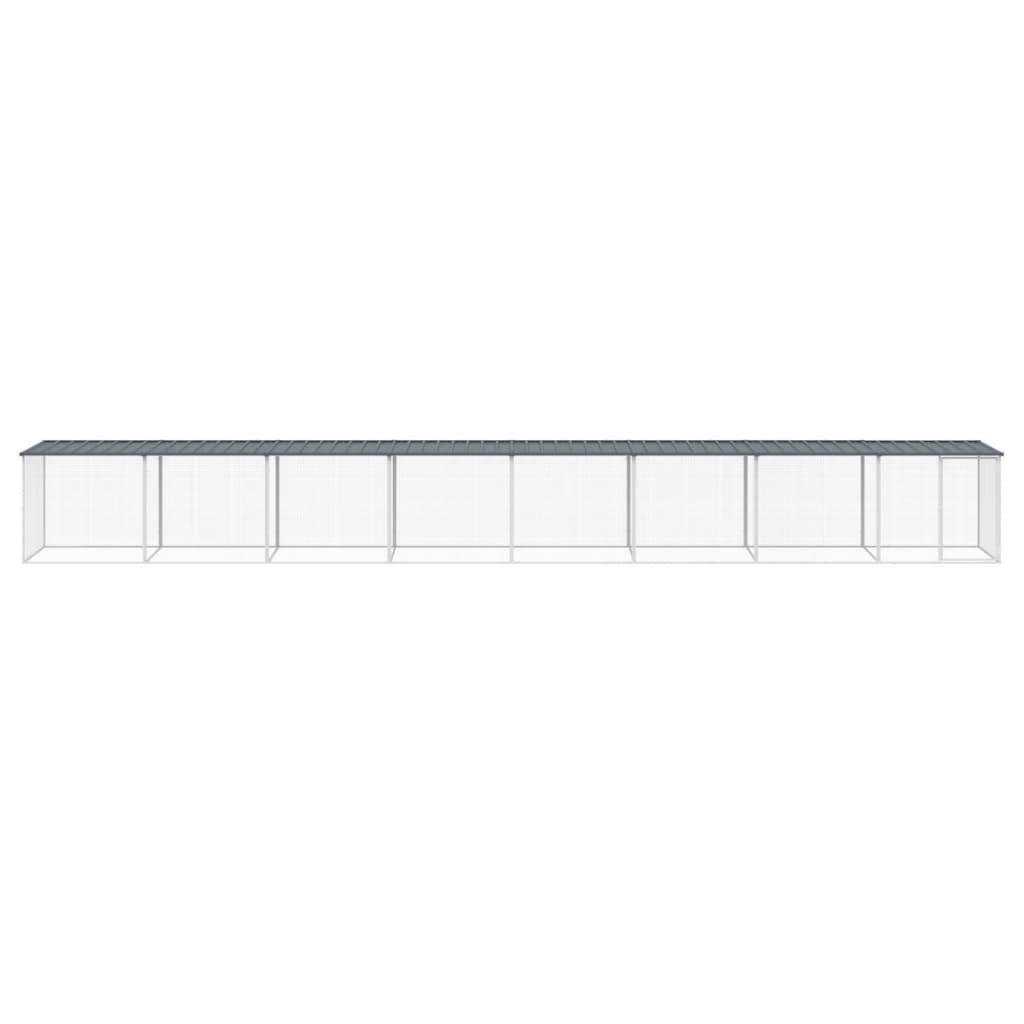 VIDAXL -Hühnchen -Stall mit Dach 803x98x90 cm verzinkter Stahl -Anthrazit
