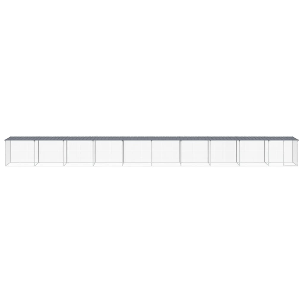 VIDAXL -Hühnchen -Stall mit Dach 1003x98x90 cm verzinkter Stahl -Anthrazit