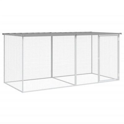 VIDAXL -Hühnchenstall mit Dach 203x98x90 cm verzinkter Stahl hellgrau