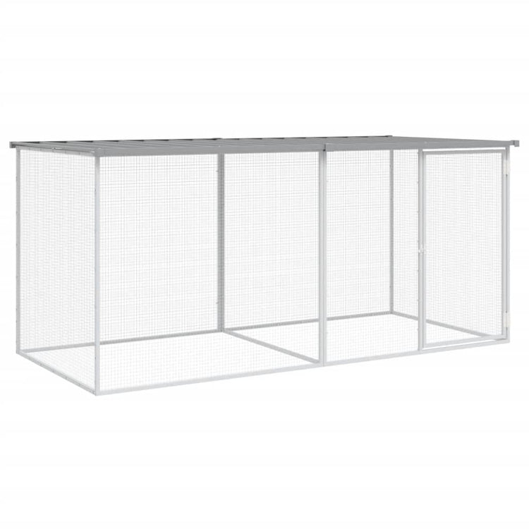 VIDAXL -Hühnchenstall mit Dach 203x98x90 cm verzinkter Stahl hellgrau