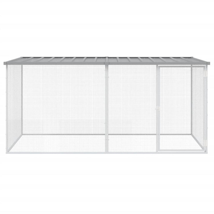 VIDAXL -Hühnchenstall mit Dach 203x98x90 cm verzinkter Stahl hellgrau