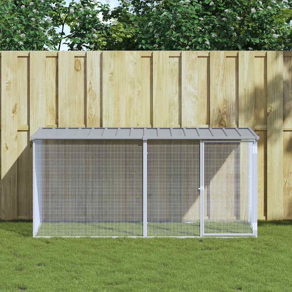 VIDAXL -Hühnchenstall mit Dach 203x98x90 cm verzinkter Stahl hellgrau