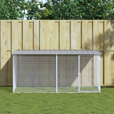 VIDAXL -Hühnchenstall mit Dach 203x98x90 cm verzinkter Stahl hellgrau