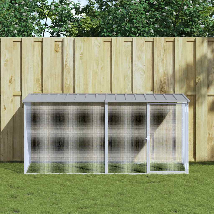 VIDAXL -Hühnchenstall mit Dach 203x98x90 cm verzinkter Stahl hellgrau