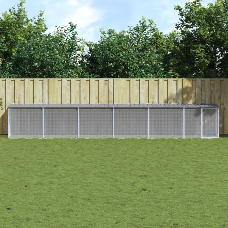VIDAXL -Hühnchen -Stall mit Dach 603x98x90 cm verzinkter Stahl hellgrau