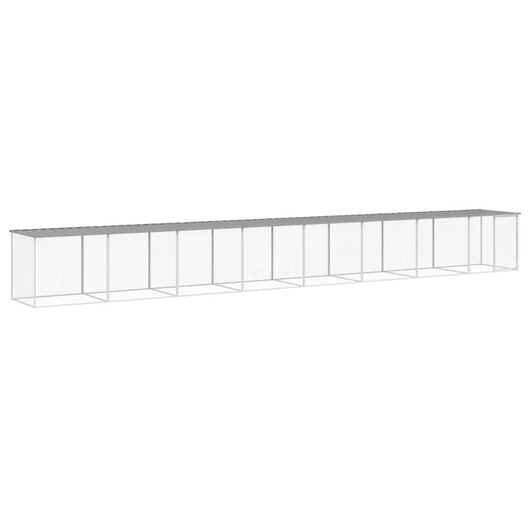 VIDAXL -Hühnchen -Stall mit Dach 803x98x90 cm verzinkter Stahl hellgrau