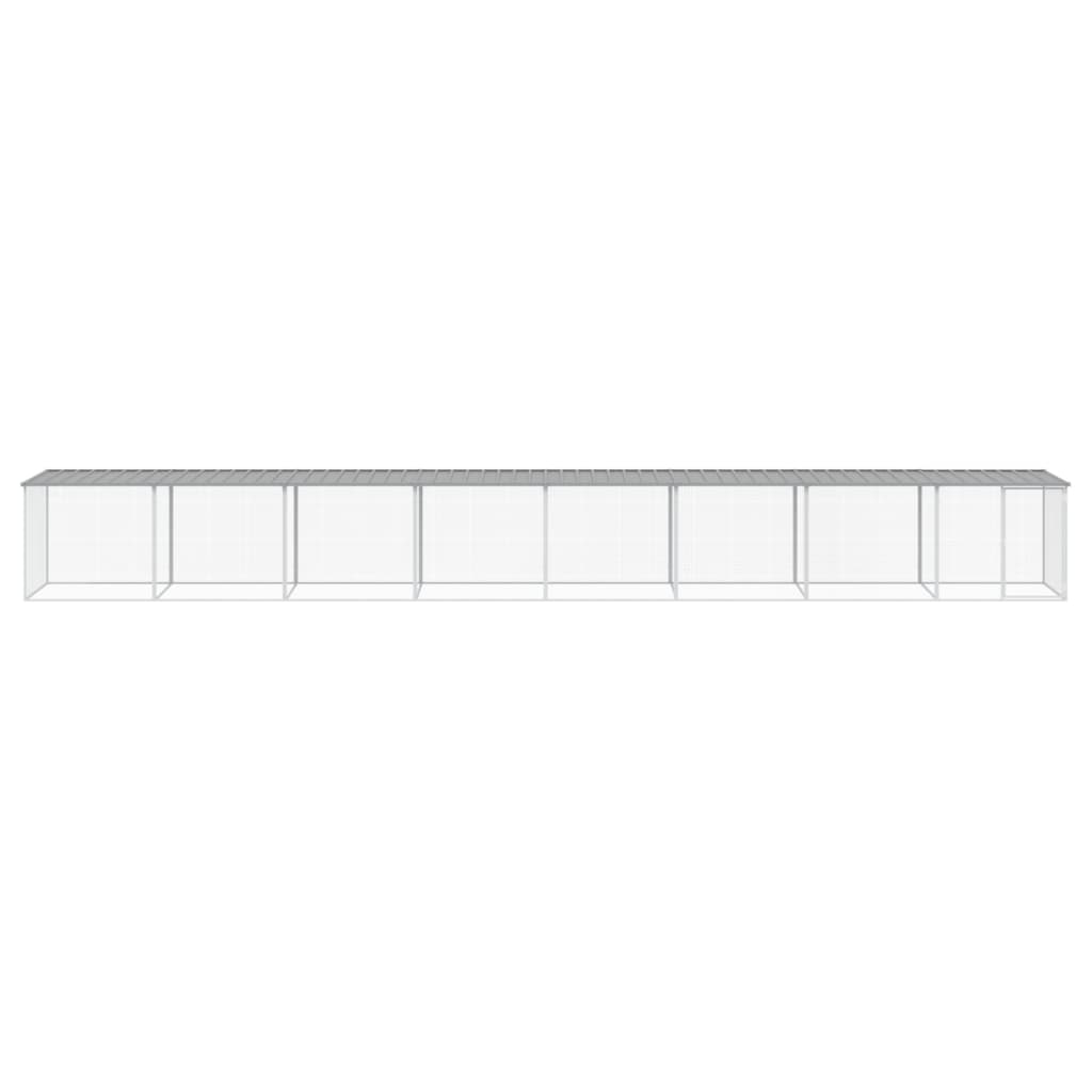VIDAXL -Hühnchen -Stall mit Dach 803x98x90 cm verzinkter Stahl hellgrau