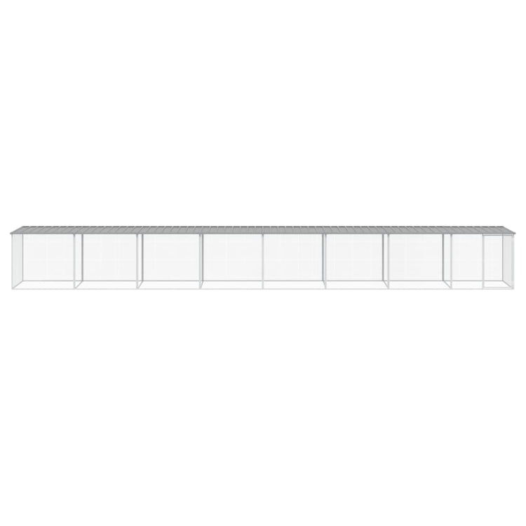 VIDAXL -Hühnchen -Stall mit Dach 803x98x90 cm verzinkter Stahl hellgrau