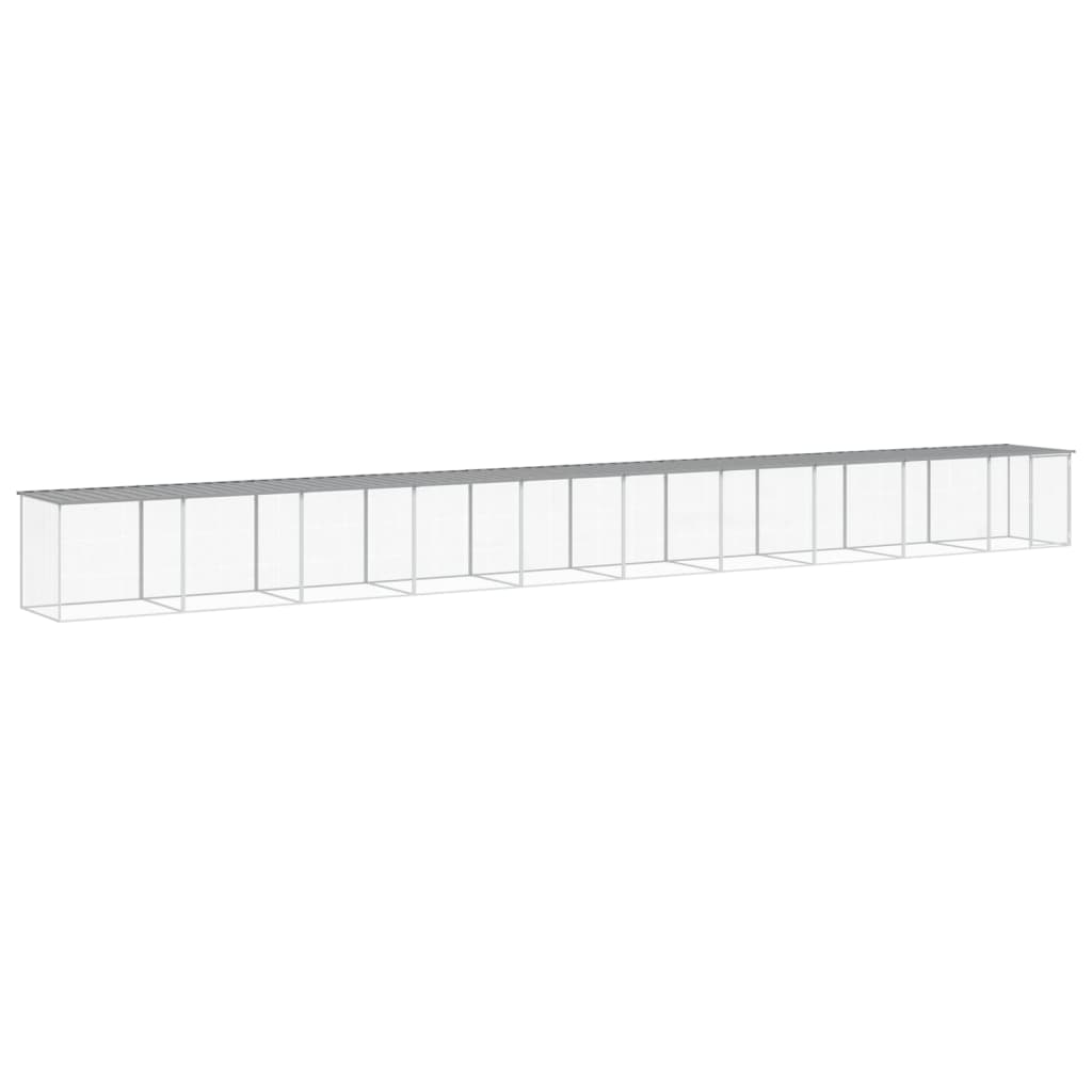 VIDAXL -Hühnchenstall mit Dach 1003x98x90 cm verzinkter Stahl hellgrau