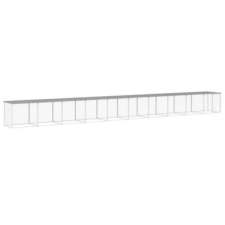 VIDAXL -Hühnchenstall mit Dach 1003x98x90 cm verzinkter Stahl hellgrau