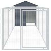 VIDAXL -Hundedach mit Dach 117x405x123 cm verzinkter Stahl -Anthrazit - afbeelding 3