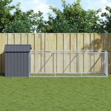 VIDAXL -Hundedach mit Dach 117x405x123 cm verzinkter Stahl -Anthrazit - afbeelding 1