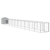 Vidaxl Hundedach mit Dach 117x1221x123 cm Stahl hellgrau