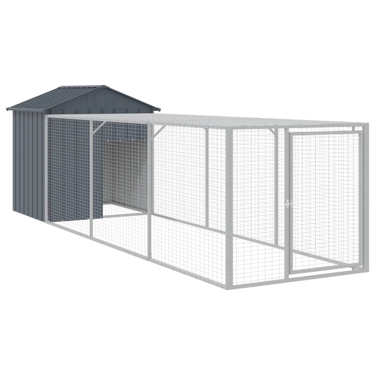 VIDAXL -Hühnchen -Stall mit Lauf 117x405x123 cm verzinkter Stahl -Anthrazit